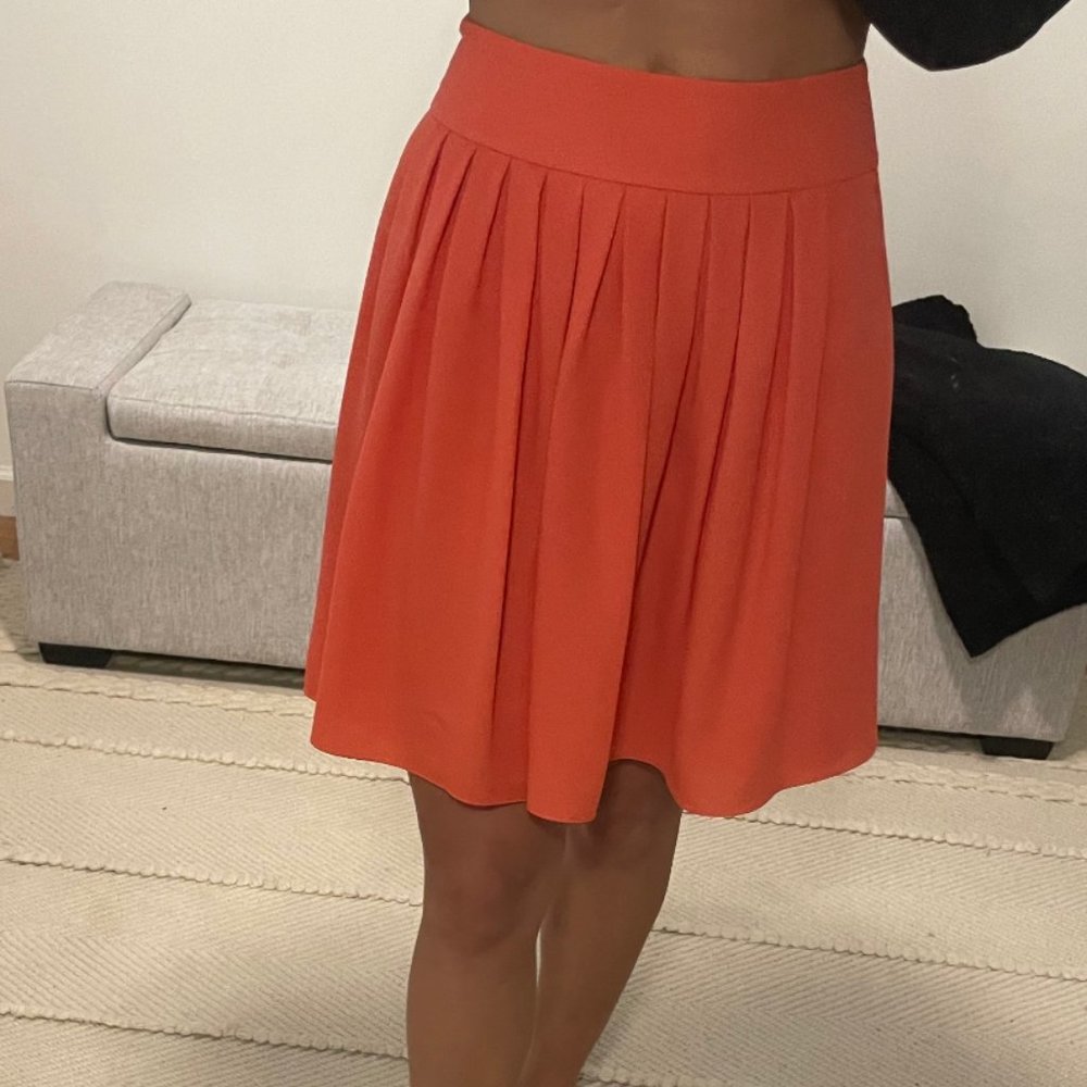 Tahari Pleated Coral Skirt